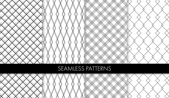 Set of seamless simple patterns. Vector illustration