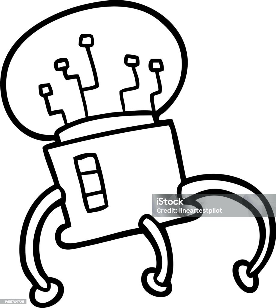 Sense Machine Cartoon Cartoon Brain Machine Stock Illustration - Download Image Now - Art ...
