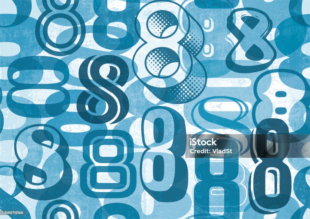 Number Eight Seamless Pattern Numerical Typography Background Stock ...