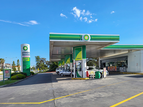 Marine Parade, Melbourne, Australia: November 07, 2022:  BP Australia owns and operates the Kwinana Refinery, and across Australia supplies fuel to about 1400 service stations.