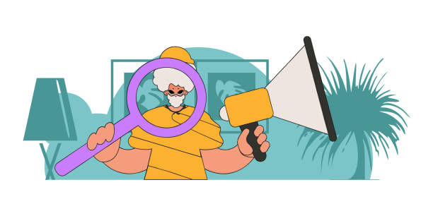 istock The concept of attracting employees. Guy with a megaphone. labor market. 1455714090