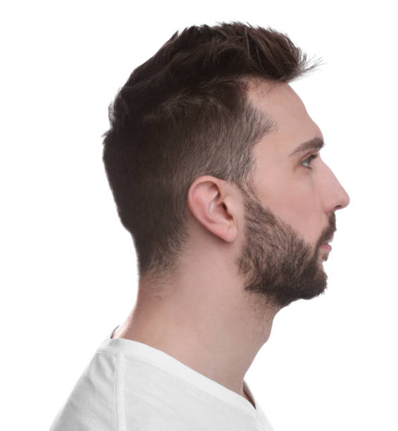 istock Profile portrait of man on white background 1455715191