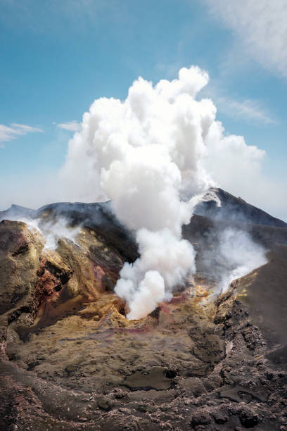 Mount Etna Smoking in Sicily, Italy taken in May 2022 Mount Etna Smoking in Sicily, Italy taken in May 2022 mt etna stock pictures, royalty-free photos & images