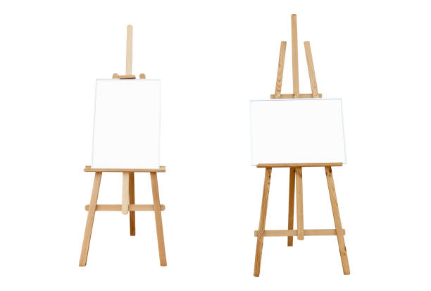 istock Blank art boards and wooden easels isolated 1455721102
