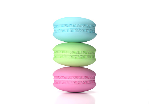 Colorful Macaroons On White