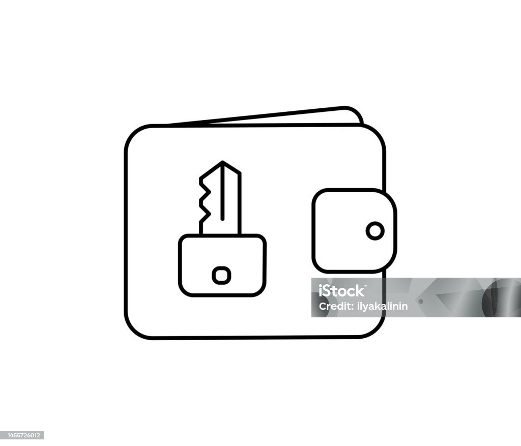 Key Wallet Vector Wallet Key Security Vector Line Editable Outline Stroke Stock ...