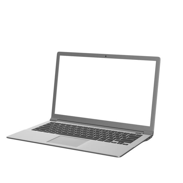 istock Notebook or laptop on the white background isolated 3d rendering 1455726361