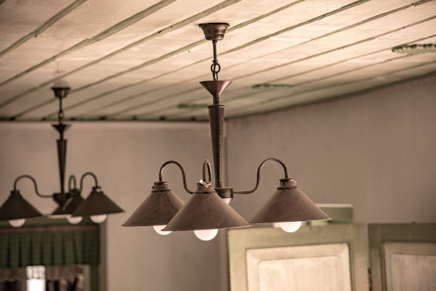 istock Old lamp on the ceiling in Khum Jao Luang building 1455734925