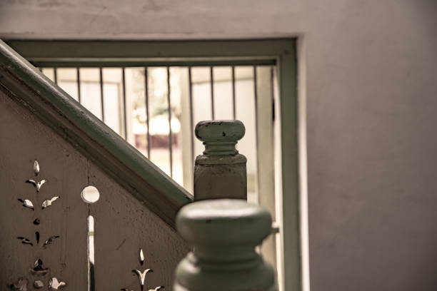 Old handrail in Khum Jao Luang building, Thailand.