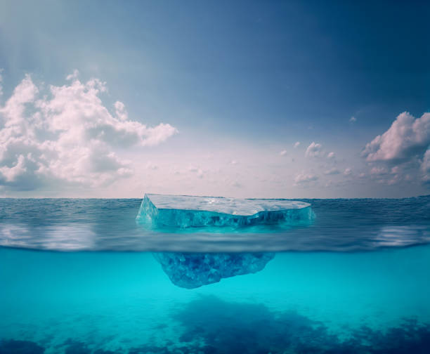 istock Iceberg underwater podium, ocean display , ice podium, 3D render 1455736015