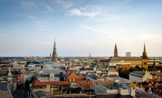 Panoramic view of Copenhagen, Denmark stock photo