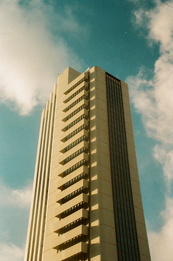 skyscraper on brutalist architecture