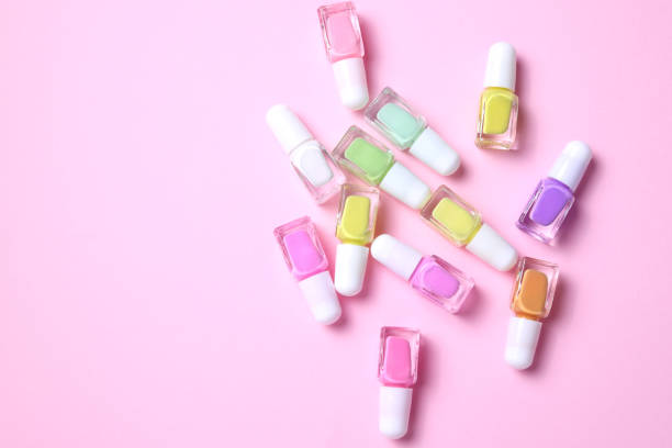 istock Nail polish variety, enamel bottles 1455741612