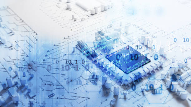 istock 3d rendering  of futuristic blue circuit board and cpu 1455743446