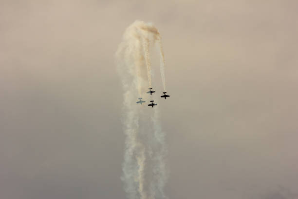 istock Airshow in the morning sky 1455746859