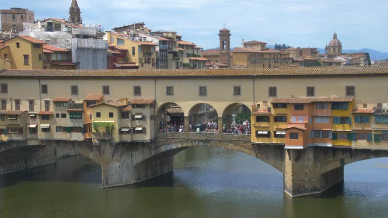 Historic Ponte Vecchio Bridge on Arno River in Florence, Tuscany, Italy