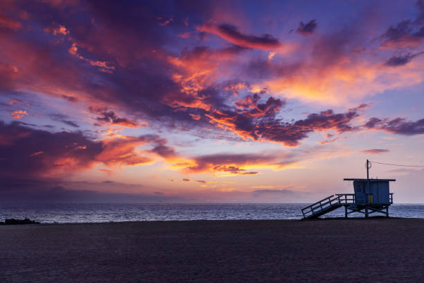 istock Lifeguard Tower on Manhattan Beach at sunset 1455750257