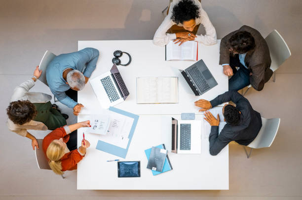 istock Business people having a meeting 1455753195