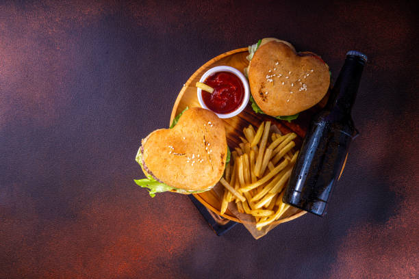 istock Valentine day Heart-shaped burgers 1455756842
