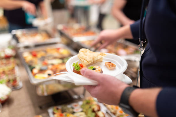 istock Self service buffet catering food concept 1455758423