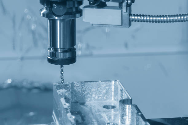 istock The CNC milling machine tapping process at aluminum part. 1455760851