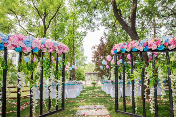 istock Closeup of wedding decorations 1455761177