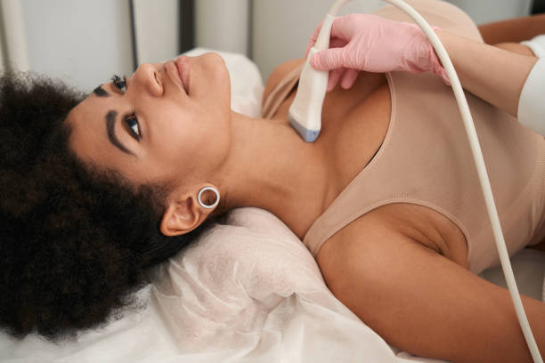 istock Young woman having tests before starting treatment in clinic 1455764494