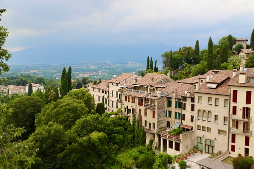 Shot of Asolo, Italy from above.