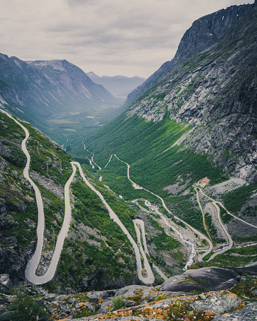 The Norway troll road - mountain route of Trollstigen in summer