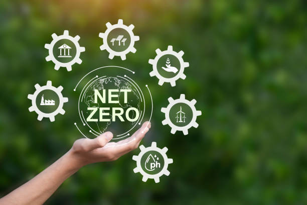 istock Carbon neutral and net zero concept. natural environment Climate-neutral conservatism reduce greenhouse gas emissions on green leaf background 1455770879