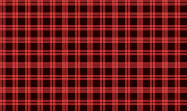 seamless checkered pattern of red stripes on black background
