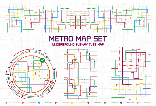 Transparent retro map tube subway scheme. City transportation complex grid. Underground map.