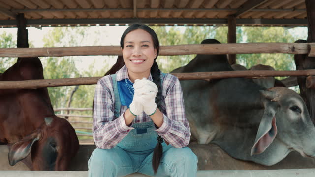 Portrait of female farmer small business livestock owner