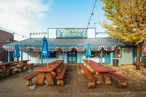 Seattle, Washington, USA - September 10, 2011: The Seattle Waterfront boasts a variety of restaurants along the piers. Seen here, restaurants with nautical themes reflect that Seattle is close to the ocean and a seafood eating community.
