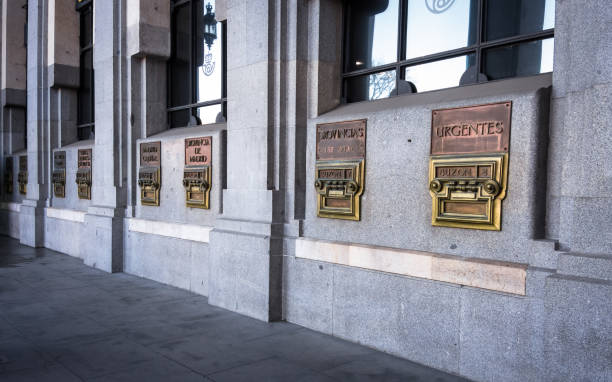 istock Mailbox, longitudinal opening through which mail is dropped, located in the Madrid post office 1455785145