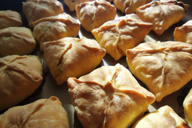 istock baked ruddy pies on a tray in the sunlight 1455793728