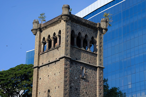 12 December 2022, Old structure in Pune, Heritage Tower stone Structure on old pune-bombay Road, The structure is built by the British and is probably 150 years old.