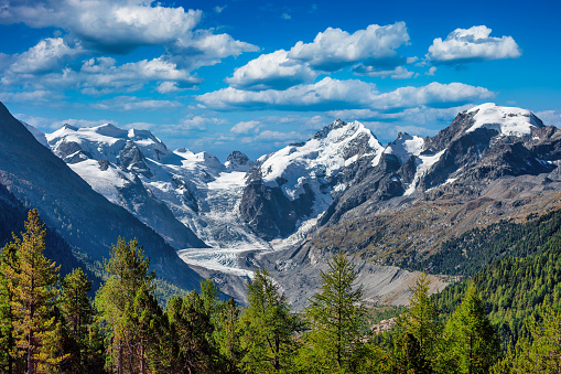 Winter landscape, top of mountains