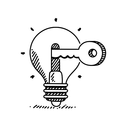 Ideas Line icon, Sketch Design, Pixel perfect, Editable stroke. Brainstorming.