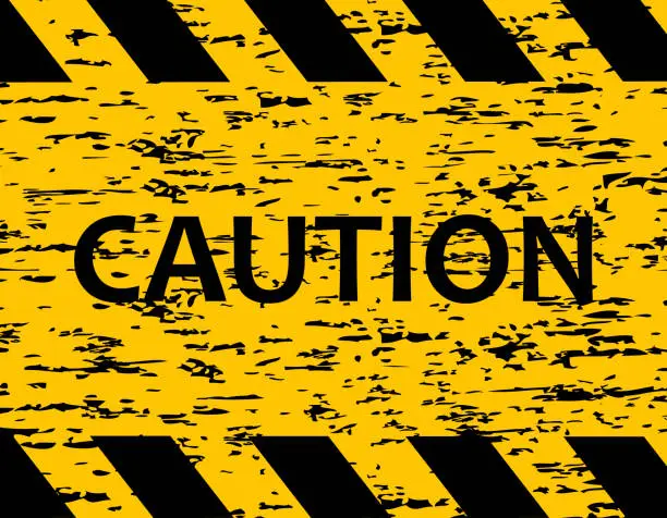 Vector illustration of Caution. Increased danger. The tape is protective yellow with black. A warning. Stop do not cross.