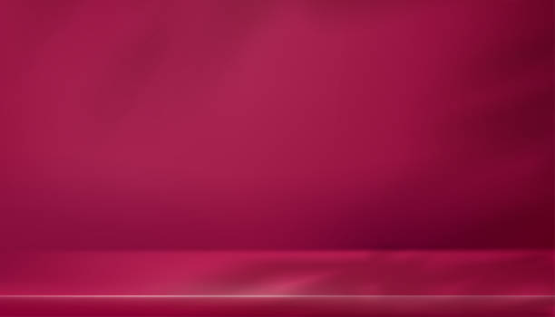 magenta hintergrund,leerer 3d studio raum mit blätterschatten,magenta wandzimmer mit kopierraum,pflaume pink minimale designkulisse präsentation für beauty-produkt,kosmetik,valentinstag,farbtrend 2023 - backdrop decoration digitally generated image technology stock-grafiken, -clipart, -cartoons und -symbole