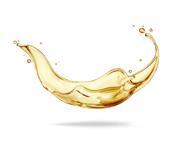 istock Beautiful olive or engine oil splash isolated on white background 1455812711