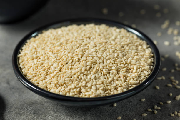 istock Homemade Organic White Sesame Seeds 1455818182