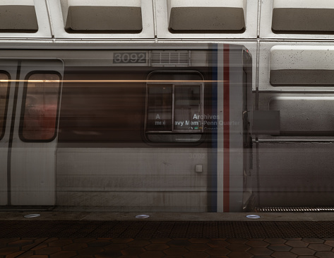 4 Second Exposure of a metro train in Washington DC