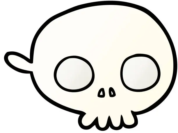 Vector illustration of cartoon spooky skull mask