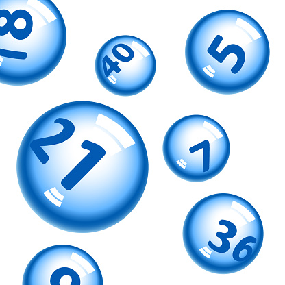 Illustration of lottery numbers balls