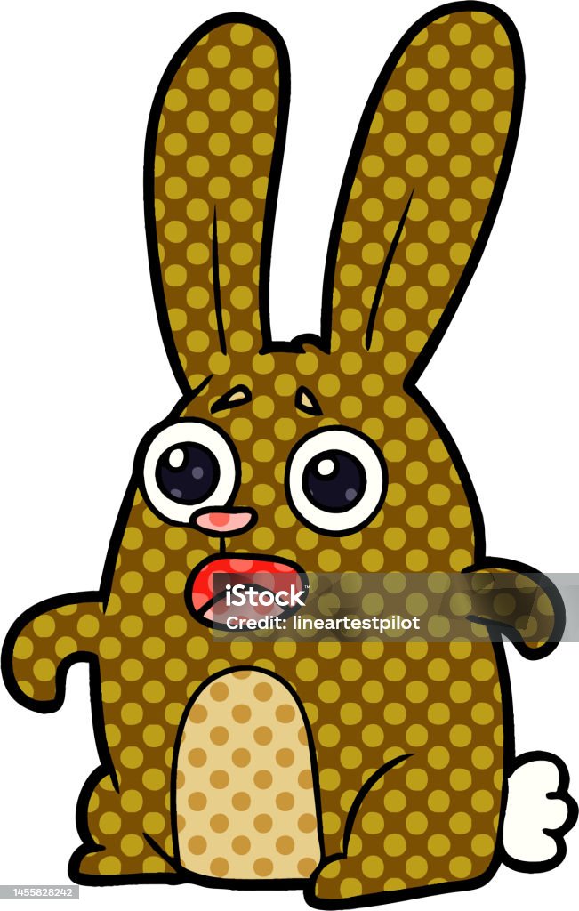 Stunned Rabbit Cartoon Startled Rabbit Stock Illustration - Download Image Now ...