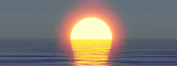 istock Sunset in the waves of a rest sea 1455831604