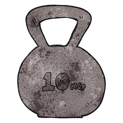 freehand textured cartoon 10kg kettle bell weight