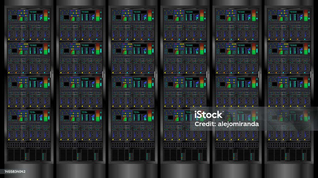 Working Web Server Server Modules In Black Color Vector Image Stock ...